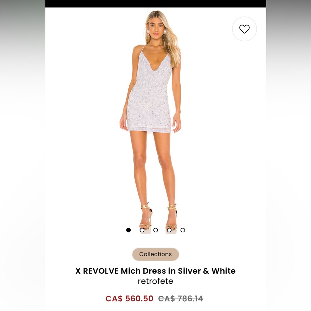 Retrofete Silver & White Mich Dress